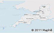 Silver Style 3D Map of South West, single color outside