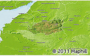 Satellite 3D Map of Bath and North East Somerset, physical outside