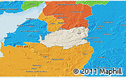 Shaded Relief 3D Map of Bath and North East Somerset, political outside