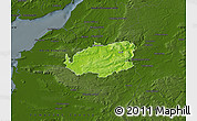Physical Map of Bath and North East Somerset, darken