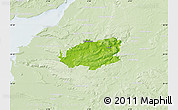 Physical Map of Bath and North East Somerset, lighten