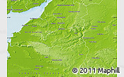 Physical Map of Bath and North East Somerset