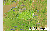 Physical Map of Bath and North East Somerset, satellite outside