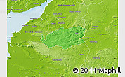 Political Map of Bath and North East Somerset, physical outside