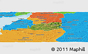 Satellite Panoramic Map of Bath and North East Somerset, political outside