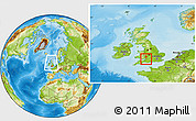 Physical Location Map of City Of Bristol, within the entire country