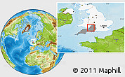 Physical Location Map of City Of Bristol, highlighted country, highlighted parent region