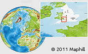 Physical Location Map of City Of Bristol, highlighted grandparent region