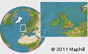 Satellite Location Map of City Of Bristol, within the entire country