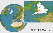 Satellite Location Map of City Of Bristol, highlighted grandparent region