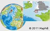Physical Location Map of City of Plymouth, highlighted country, highlighted grandparent region