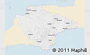 Classic Style 3D Map of Devon County, single color outside