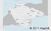 Gray 3D Map of Devon County, single color outside