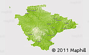 Physical 3D Map of Devon County, cropped outside
