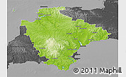 Physical 3D Map of Devon County, darken, desaturated