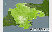 Physical 3D Map of Devon County, darken