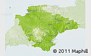 Physical 3D Map of Devon County, lighten