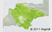Physical 3D Map of Devon County, lighten, semi-desaturated