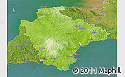 Physical 3D Map of Devon County, satellite outside