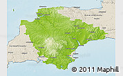 Physical 3D Map of Devon County, shaded relief outside