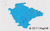 Political 3D Map of Devon County, cropped outside