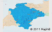 Political 3D Map of Devon County, lighten