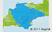 Political 3D Map of Devon County, physical outside