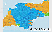 Political 3D Map of Devon County