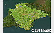 Satellite 3D Map of Devon County, darken