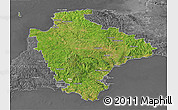 Satellite 3D Map of Devon County, desaturated