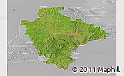 Satellite 3D Map of Devon County, lighten, desaturated