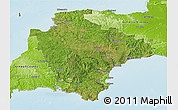 Satellite 3D Map of Devon County, physical outside