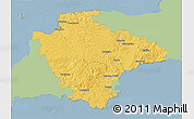 Savanna Style 3D Map of Devon County, single color outside