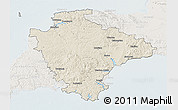 Shaded Relief 3D Map of Devon County, lighten