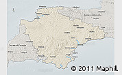 Shaded Relief 3D Map of Devon County, semi-desaturated