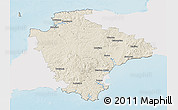 Shaded Relief 3D Map of Devon County, single color outside