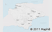 Silver Style 3D Map of Devon County, single color outside