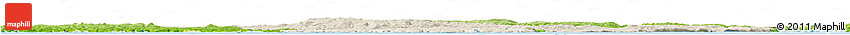 Shaded Relief Horizon Map of Devon County, physical outside
