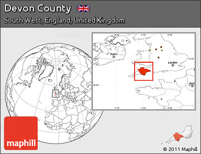 Blank Location Map of Devon County