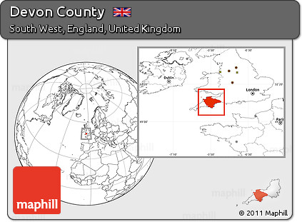 Blank Location Map of Devon County