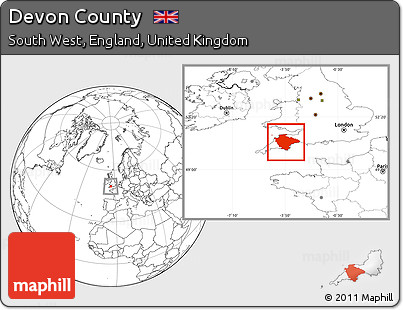 Blank Location Map of Devon County
