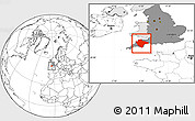 Blank Location Map of Devon County, highlighted country, highlighted grandparent region