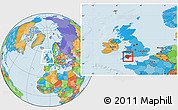 Political Location Map of Devon County, within the entire country