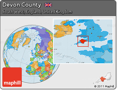 Political Location Map of Devon County
