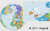 Political Location Map of Devon County, highlighted country, highlighted parent region, within the entire country