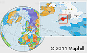 Political Location Map of Devon County, highlighted country, highlighted parent region