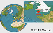 Satellite Location Map of Devon County, highlighted country, highlighted parent region