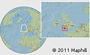 Savanna Style Location Map of Devon County, within the entire country, hill shading