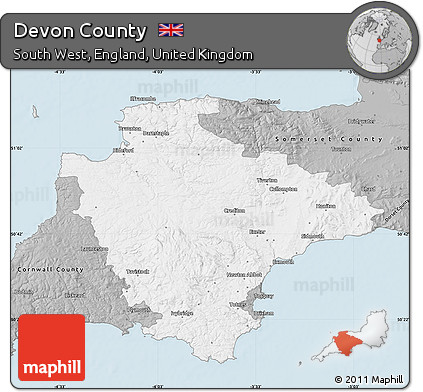 Gray Map of Devon County