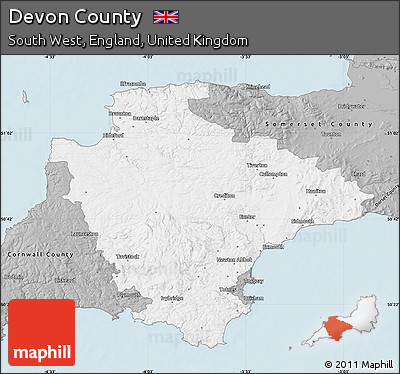 Gray Map of Devon County